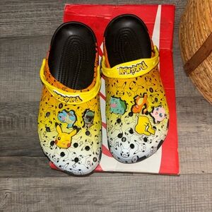 CROCS PIKACHU LIMITED EDITION WITH CHARMS- NEW CONDITION